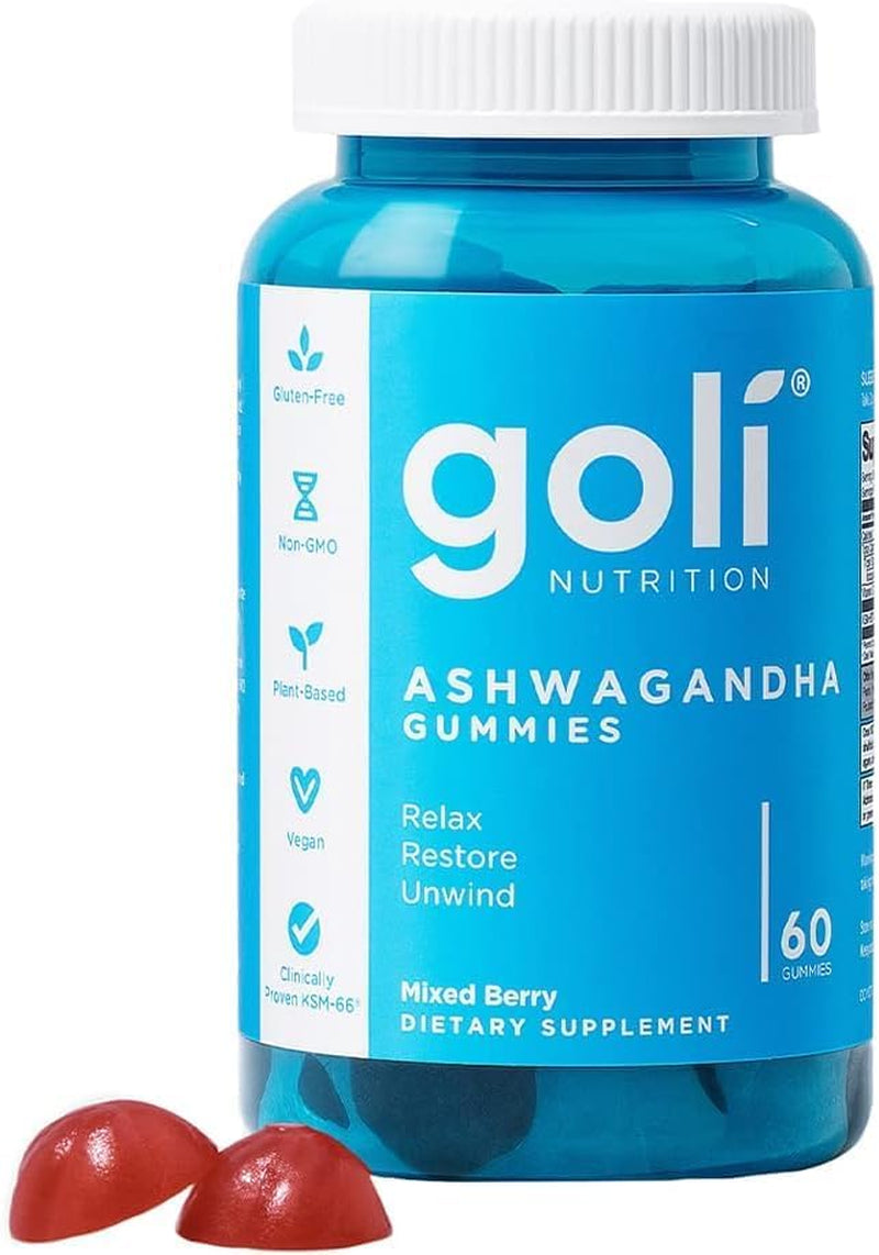 Indulge in Relaxation with Delicious Vegan Ashwagandha & Vitamin D Gummies - 60 Mixed Berry Gummies for Stress Relief and Wellness - Non-GMO & Gluten-Free