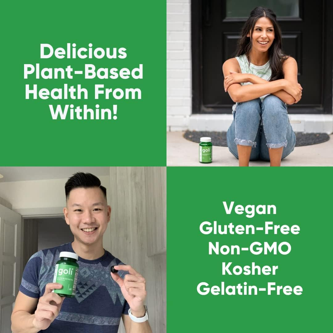 Supergreen Vitamin Gummy - 60 Vegan Gummies Packed with Essential Vitamins & Minerals - Gluten-Free & Gelatin-Free for Optimal Health